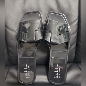 Black Slide Sandals by Nicole Miller